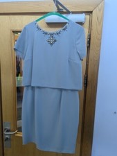 Marks and Spencer Grey Dress, Size 12, FREE Fascinator. Only Used Once!