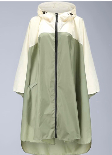 Green polyester hooded rain - polyester,