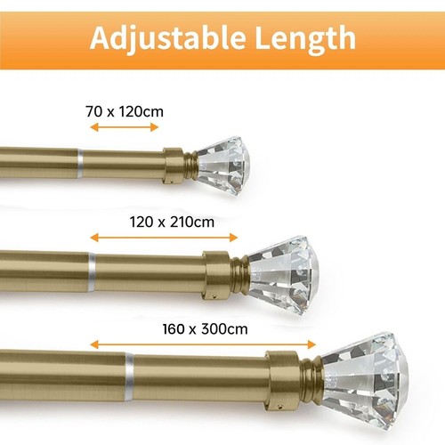 Curtain pole crystal finial - pole,