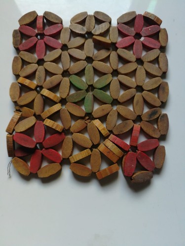Handmade wooden beaded table - handmade,