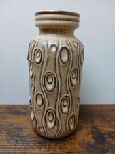 Vintage Scheurich West German Ceramic Vase Brown Beige Onion Design 288 22