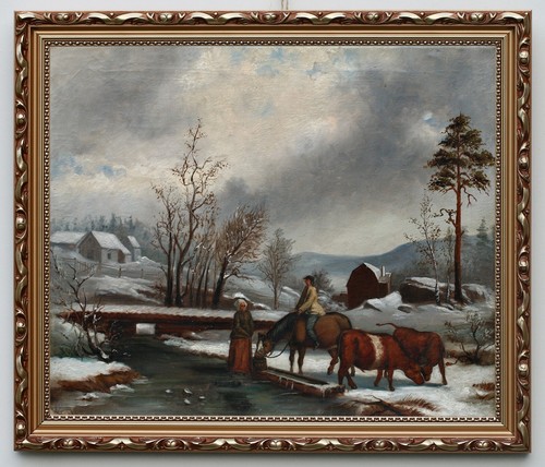 Oil painting winter landscape - oil,