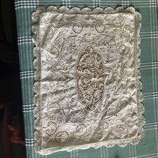 ANTIQUE COTTON BABY PILLOWCASE with CUTWORK & LACE