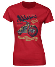 RETRO POWER MOTORCYCLE LADIES T SHIRT MOTORBIKE BIKER CLOTHING SPEEDWAY TOP