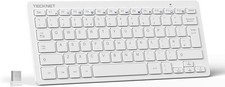 TeckNet 2.4G Wireless Keyboard UK Layout Compact Mini White Silent Windows