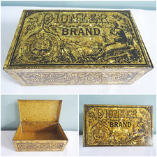 Antique tobacco tin pioneer - antique,