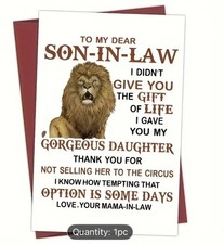 Humorous Birthday Card for Son-in-Law – Funny Family Greeting with Envelope