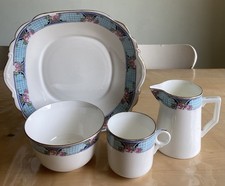 Vintage Gladstone China GP & Co George Proctor Cake Plate, Milk Jug, Bowl & Cup