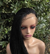 21”Black Glueless Full Lace Hand Made Micro High Quality Premium Braided Wig