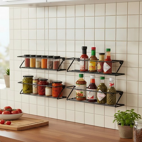 4pcs kitchen metal spice rack - metal,