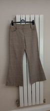 Topshop Checked Beige Flares Size 10