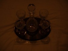 Decanter 4 glasses and Presentation Tray (6845/50) good condition
