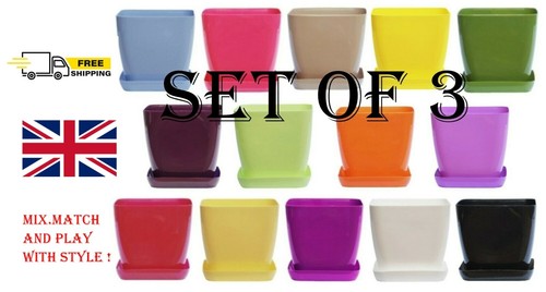Plastic flower plant pots - plastic,