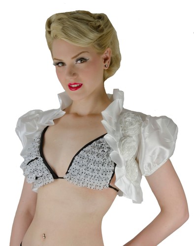 Diana rosette bolero jacket - rosette,