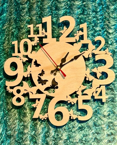 Laser cut clock butterfly - laser,