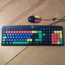 Accuratus RM Education Multi Coloured USB Wired Keyboard & Mouse for Children