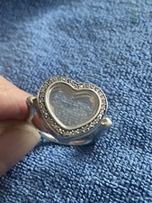 Pandora Sparkling Heart Floating Locket Ring S925 Ale Size 50