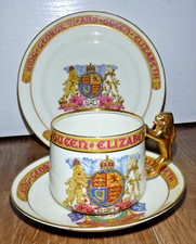 Paragon King George VI & Queen Elizabeth Coronation Trio Cup Saucer & Plate 1937