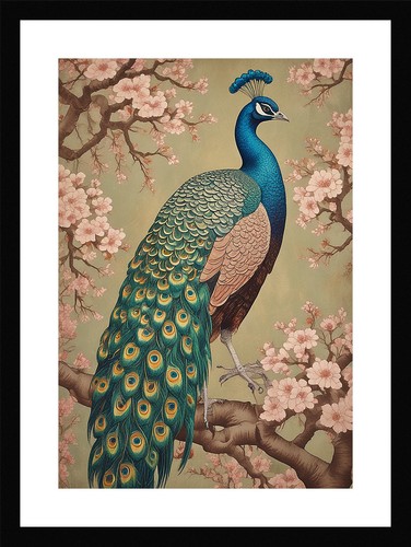 Refined peacock art print - peacock,