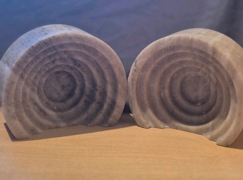 Pair marble ripple bookends - pair,