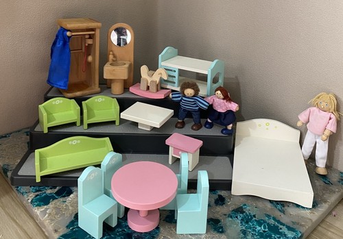 Wooden doll house furniture - wooden,