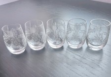 6 x Vintage etched glass