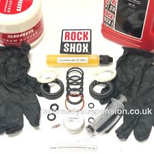 Rockshox Pike Service Kit with Lower Leg Oil 0W-30, Grease, Seals, Gloves.