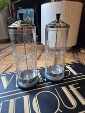 Vintage art deco advertising chrome glass hairdressers glass jars not brylcreem 