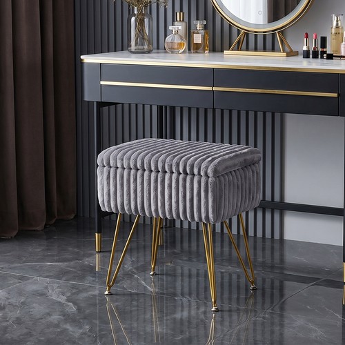 Luxurious grey fluffy - luxurious, ottoman