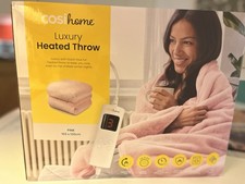 Heated Faux Fur Throw Pink
