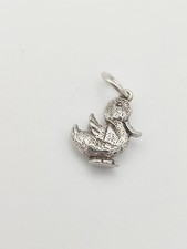 Vintage 925 Sterling Silver Duck Charm Pendant 