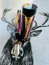Parker Duofold Centennial Fountain pen,18k F nib,Burgundy Marble, Stunning! 1990