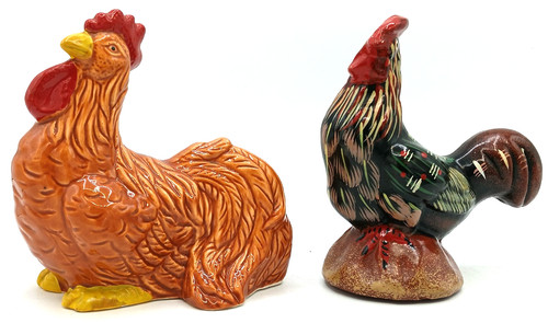 Colourful ceramic chickens - x,
