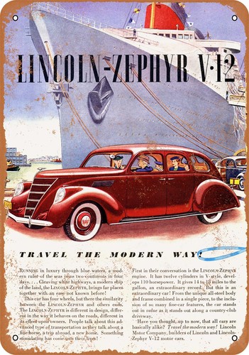 Metal sign 1937 lincoln - -,