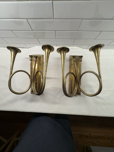 Vintage pair solid brass - of,