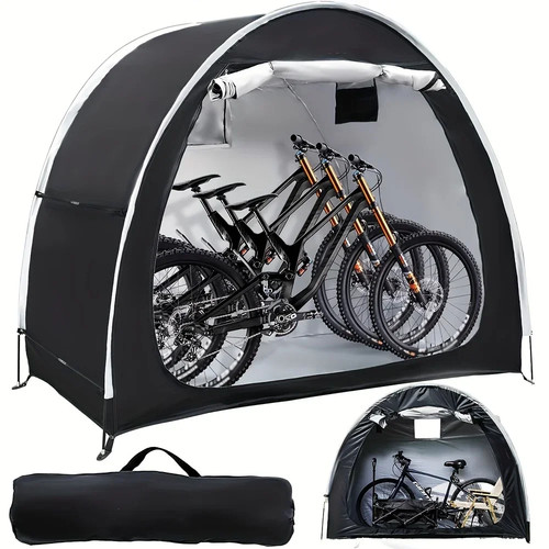 Bike storage shed - bike, tent