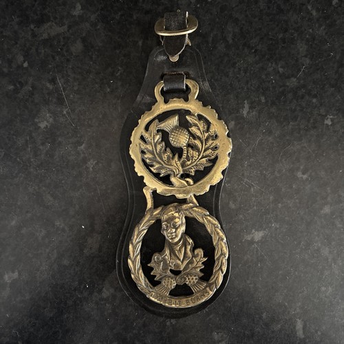 Vintage horse brass rabbie - horse,