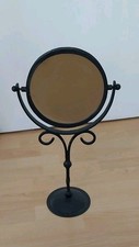 Iron Swivel Round Vintage Black Dressing Table Vanity Mirror 17"