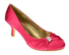 LADIES HOT PINK SATIN LOW 