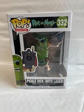 BNIB FUNKO POP VINYL RICK AND MORTY #332 PICKLE RICK WITH LASER FIGURE ANIMATION
