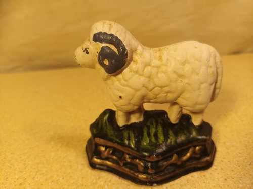 Vintage cast metal sheep door - cast,