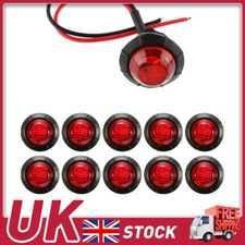 10Pcs 3/4" Car Truck Lorry Round LED Bullet Button Side Mini Marker Lights Lamp