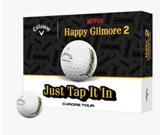 Callaway Chrome Tour Happy Gilmore 2 "Just Tap It In" Golf Balls 1 dozen