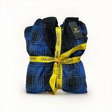 Lyle & Scott Men’s Blue And Black Dressing Gown Size L Extra Soft Brand