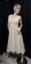 NATAYA WOMENS' WEDDING COCKTAIL MAXI  SHEER IVORY W/COTTON LINING  DRESS S   NEW