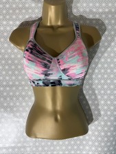 Womens Tu Uk 34B Grey Mix Padded Non Wired Racer Back Gym Run Sports Bra