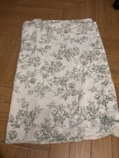 Ralph Lauren Cotton Fabric Shower Curtain White & Green Toile Roses Floral