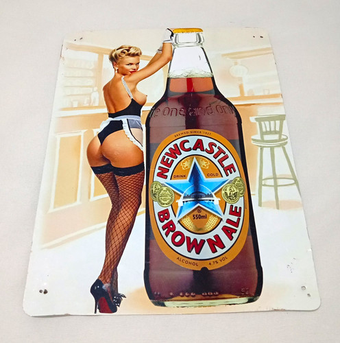 Newcastle brown ale metal - brown,
