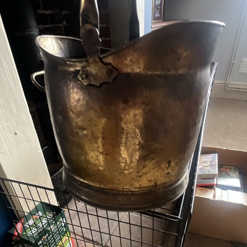 Brass coal bucket fireplace - brass,