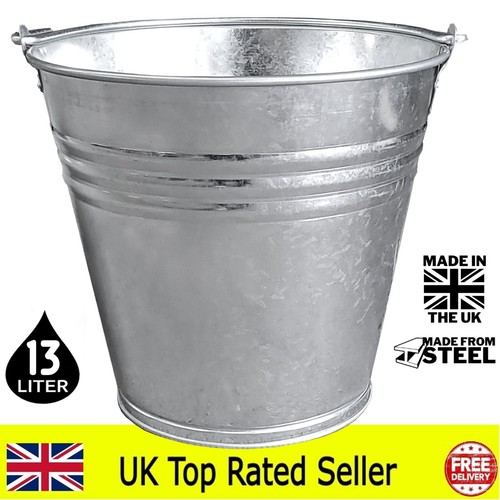 Steel metal bucket 13l heavy - steel,